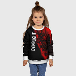 Свитшот детский DYING LIGHT RED ZOMBIE FACE, цвет: 3D-белый — фото 2