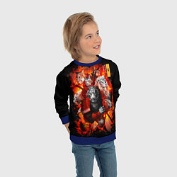 Свитшот детский Водяной Тигр 2022 и крупные кошки лев, рысь, цвет: 3D-синий — фото 2