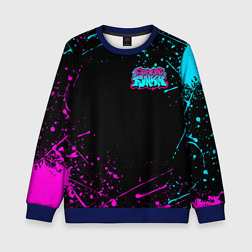 Детский свитшот FRIDAY NIGHT FUNKIN NEON COLORS НЕОНОВЫЕ БРЫЗГИ / 3D-Синий – фото 1