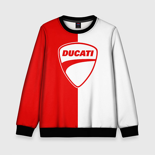 Детский свитшот DUCATI WHITE RED STYLE LOGO / 3D-Черный – фото 1