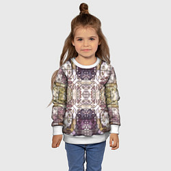 Свитшот детский Коллекция Фрактальная мозаика Фиолетово-желтый, цвет: 3D-белый — фото 2