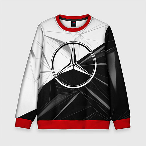 Детский свитшот MERCEDES-BENZ МЕРСЕДЕС-БЕНЗ BLACK AND WHITE / 3D-Красный – фото 1