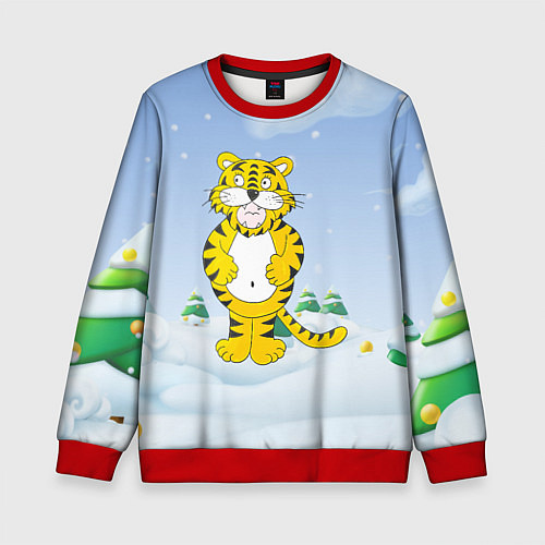 Детский свитшот Костюм тигра / 3D-Красный – фото 1