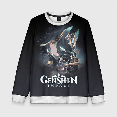 Детский свитшот ГенШин - игра с открытым миром / 3D-Белый – фото 1