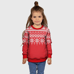 Свитшот детский Knitted Pattern, цвет: 3D-красный — фото 2