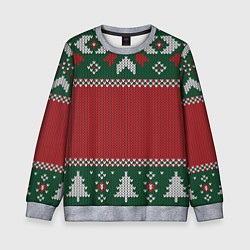 Свитшот детский Knitted Christmas Pattern, цвет: 3D-меланж