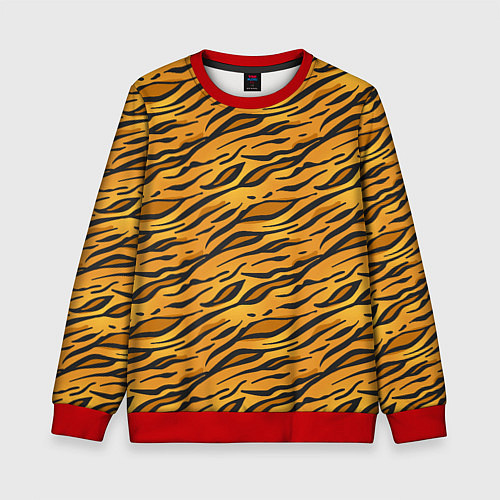 Детский свитшот Тигровый Окрас Tiger / 3D-Красный – фото 1