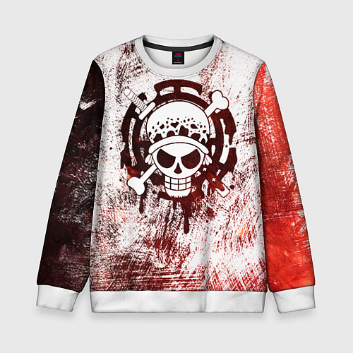 Детский свитшот Трафальгар Ло Пираты сердца Весёлый Роджер / 3D-Белый – фото 1