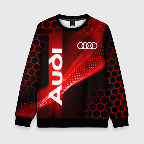 Детский свитшот AUDI АУДИ SPORT СПОРТ RED AND BLACK / 3D-Черный – фото 1