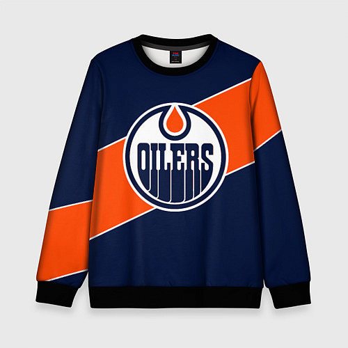 Детский свитшот Эдмонтон Ойлерз Edmonton Oilers NHL / 3D-Черный – фото 1