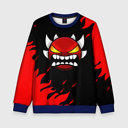 Свитшот детский Geometry Dash: Demon Red Fire, цвет: 3D-синий