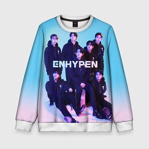 Детский свитшот ENHYPEN: Хисын, Джей, Джейк, Сонхун, Сону, Чонвон, / 3D-Белый – фото 1