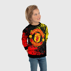 Свитшот детский MANCHESTER UNITED, БРЫЗГИ КРАСОК, цвет: 3D-черный — фото 2