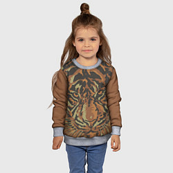 Свитшот детский Морда тигра на весь экран, цвет: 3D-меланж — фото 2