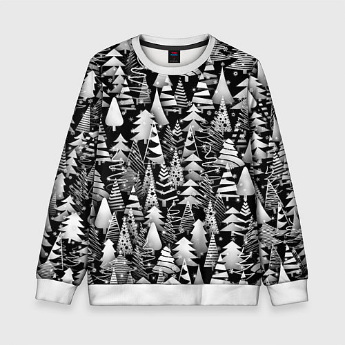 Детский свитшот Лес абстрактных ёлок / 3D-Белый – фото 1