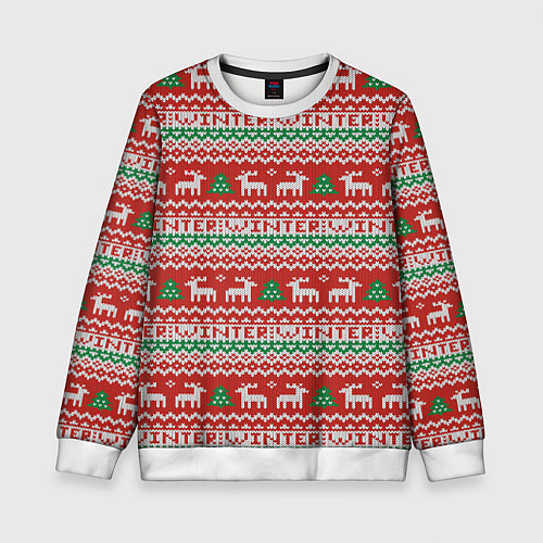 Детский свитшот Deer Christmas Pattern / 3D-Белый – фото 1