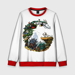 Свитшот детский Миры Хаяо Миядзаки унесенные призраками и другие, цвет: 3D-красный
