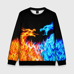 Свитшот детский FIRE DRAGONS ОГНЕННЫЕ ДРАКОНЫ, цвет: 3D-черный