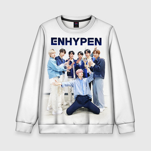 Детский свитшот ENHYPEN Хисын, Джейк, Джей, Сонхун, Сону, Чонвон, / 3D-Белый – фото 1