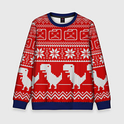 Свитшот детский Вязаный принт, цвет: 3D-синий