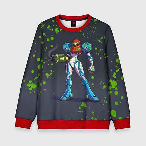 Детский свитшот Green Blood Metroid Dread / 3D-Красный – фото 1