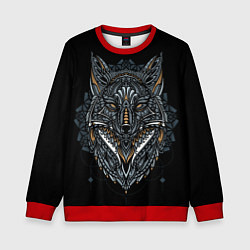 Свитшот детский ЭТНИЧЕСКАЯ ЛИСА FOX ABSTRACT, цвет: 3D-красный