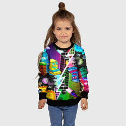 Свитшот детский Geometry Dash: Parallel Worlds, цвет: 3D-черный — фото 2