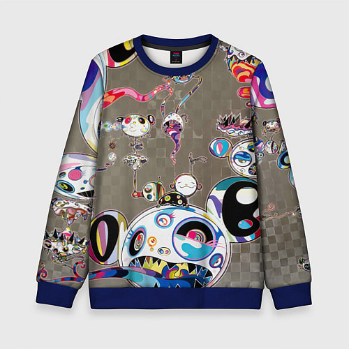 Детский свитшот Takashi Murakami арт с языками / 3D-Синий – фото 1