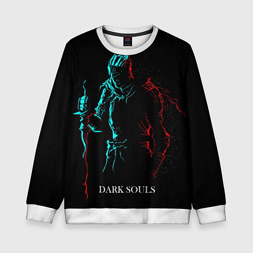 Детский свитшот Dark Souls NEON Силуэт / 3D-Белый – фото 1