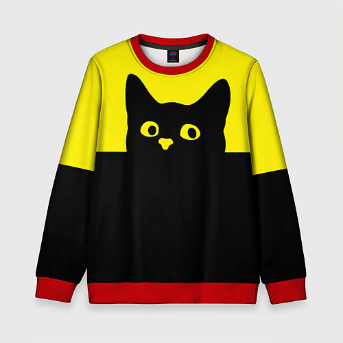 Детский свитшот Котик голова кота / 3D-Красный – фото 1