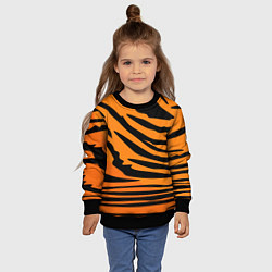 Свитшот детский Шкура шерсть тигра, цвет: 3D-черный — фото 2