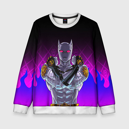 Детский свитшот JOJO KILLER QUEEN КОРОЛЕВА УБИЙЦА FIRE STYLE / 3D-Белый – фото 1