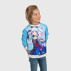 Свитшот детский Аяка - Геншин Импакт, цвет: 3D-белый — фото 2