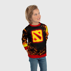 Свитшот детский DOTA 2 FIRE LOGO ДОТА 2 ОГНЕННЫЙ ЛОГО, цвет: 3D-красный — фото 2