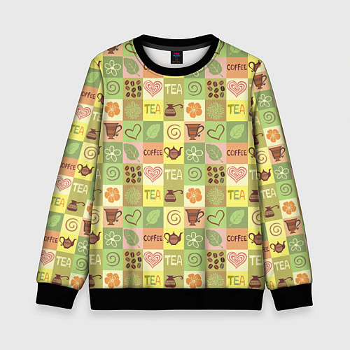 Детский свитшот Чай и Кофе / 3D-Черный – фото 1