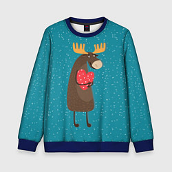 Детский свитшот Душевный лось с сердцем