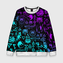 Свитшот детский ВЕДЬМАК ЛОГОБОМБИНГ НЕОН, цвет: 3D-белый
