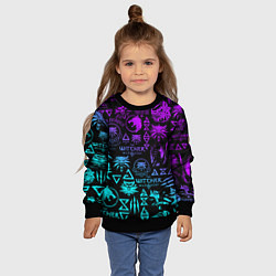 Свитшот детский ВЕДЬМАК ЛОГОБОМБИНГ НЕОН, цвет: 3D-черный — фото 2