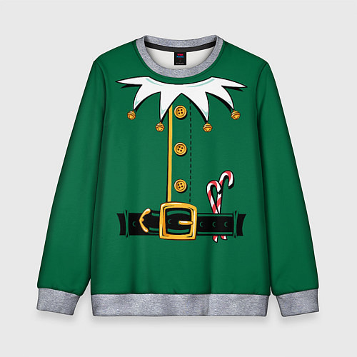 Детский свитшот Christmas Elf Outfit / 3D-Меланж – фото 1