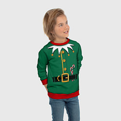 Свитшот детский Christmas Elf Outfit, цвет: 3D-красный — фото 2