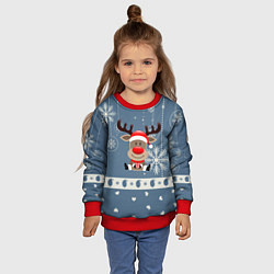 Свитшот детский New Years Deer, цвет: 3D-красный — фото 2