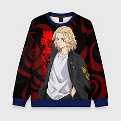 Свитшот детский МАЙКИ МАНДЗИРО САНО КРАСНЫЙ ОРНАМЕНТ, цвет: 3D-синий