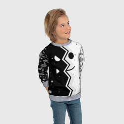 Свитшот детский НОВОГОДНИЙ GEOMETRY DASH SMILE 2022, цвет: 3D-меланж — фото 2