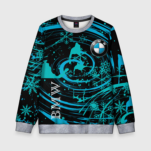 Детский свитшот BMW СНЕЖИНКИ / 3D-Меланж – фото 1