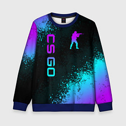 Свитшот детский CS GO NEON SYMBOL STYLE SKIN КС ГО НЕОН, цвет: 3D-синий