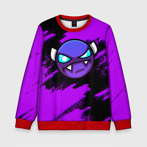 Детский свитшот Geometry Dash game - Геометри Дэш / 3D-Красный – фото 1