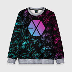 Детский свитшот EXO BAND НЕОНОВЫЕ АВТОГРАФЫ