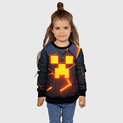 Свитшот детский ОГНЕННЫЙ КРИПЕР 3D ПЛИТЫ FIRE CREEPER, цвет: 3D-черный — фото 2