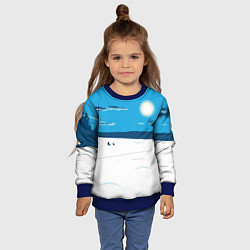 Свитшот детский Зимняя рыбалка на озере, цвет: 3D-синий — фото 2