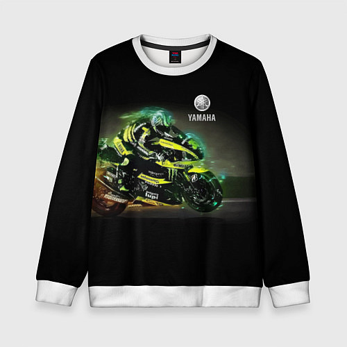 Детский свитшот YAMAHA - famous racing team! / 3D-Белый – фото 1